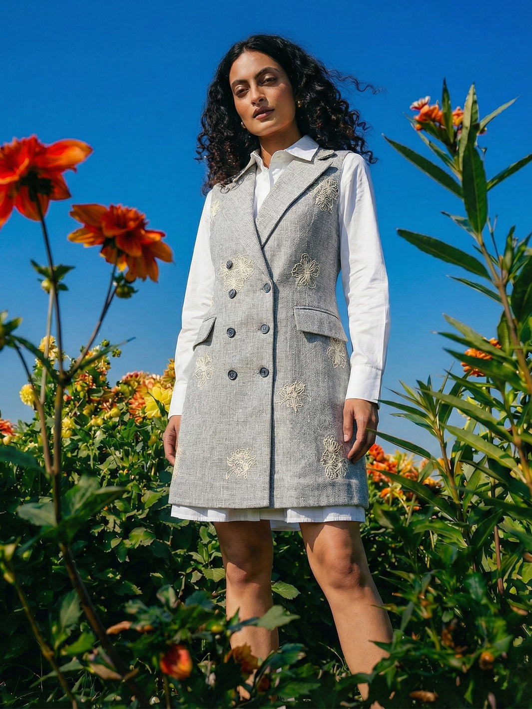 Misty Gardenia Embroidered Jacket