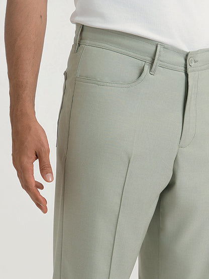 Korean Green Relaxed Fit Pintuck Pants