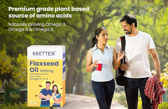 BBETTER Flaxseed Oil - Omega 3 6 9 Vegetarian Capsules to Support Healthy Heart & Joints | Bbetter at Broadway
