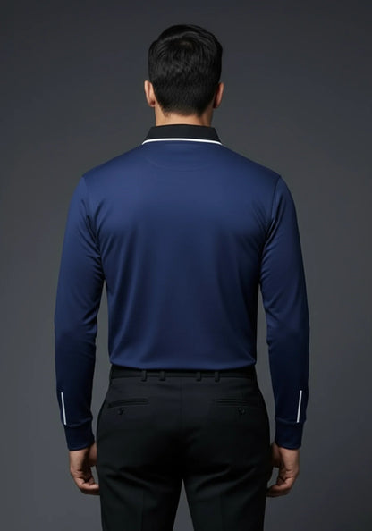 Classic Full Sleeve Polo Blue