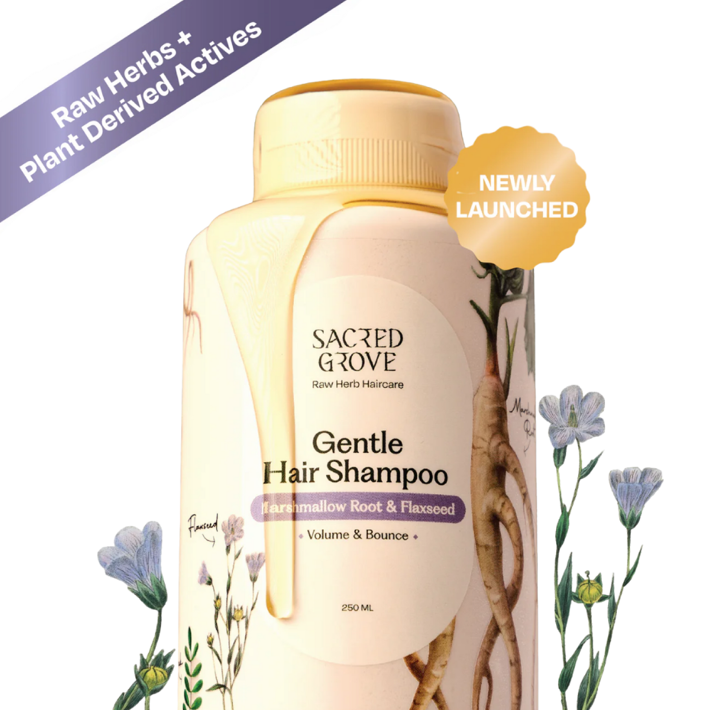 Herbal Shampoo for Frizzy Dry Hair Gentle Natural Shampoo for Hair Fall Control (250ML) | Sacred Grove at Broadway