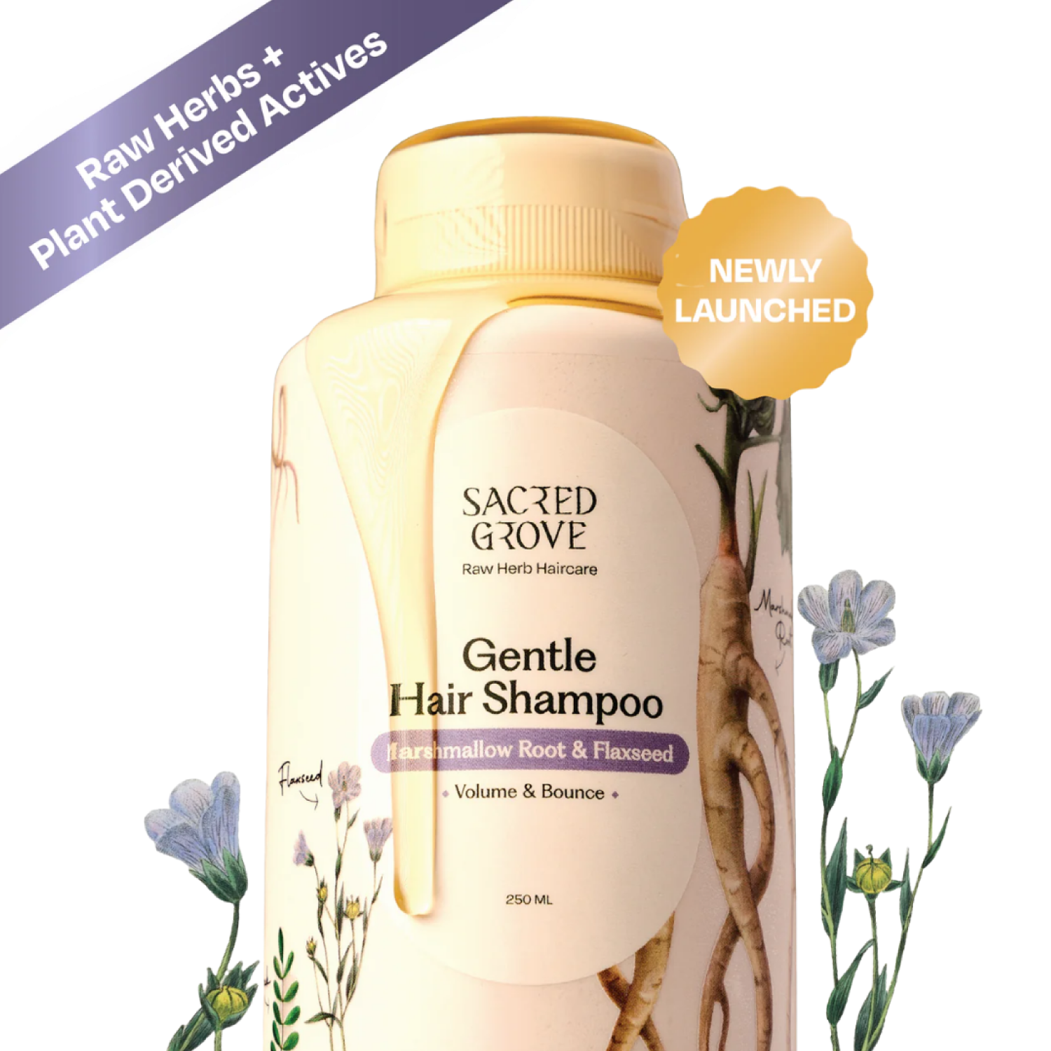 Herbal Shampoo for Frizzy Dry Hair Gentle Natural Shampoo for Hair Fall Control (250ML) | Sacred Grove at Broadway