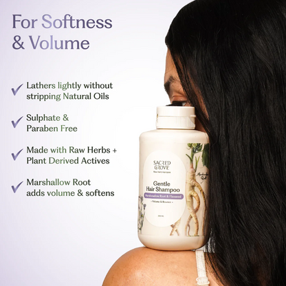 Herbal Shampoo for Frizzy Dry Hair Gentle Natural Shampoo for Hair Fall Control (250ML) | Sacred Grove at Broadway