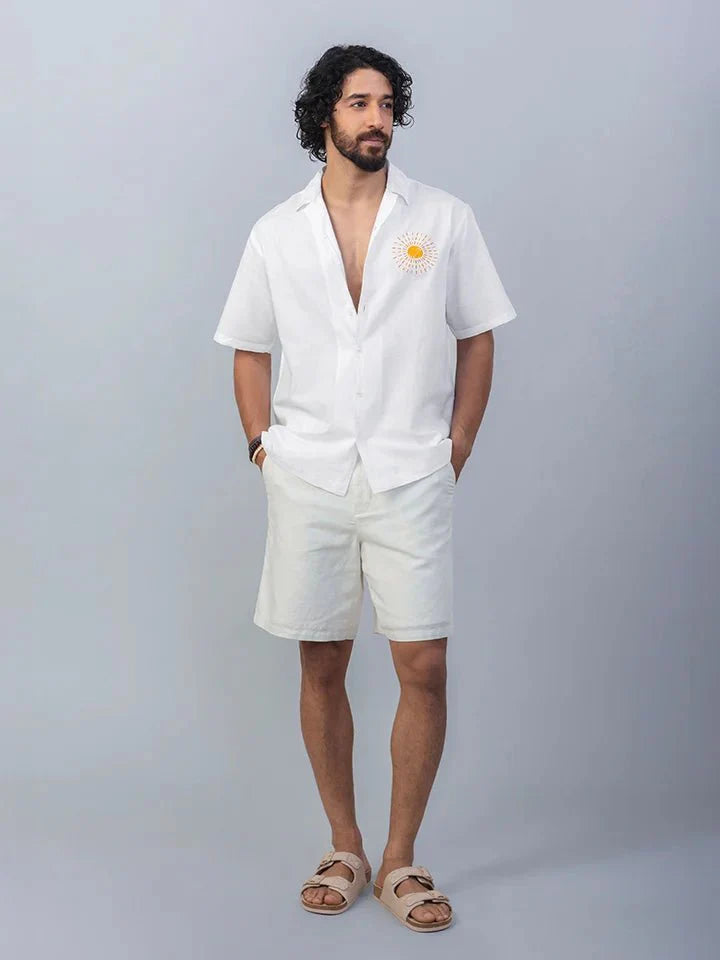 Lumere Embroidered Cotton Linen Shirt