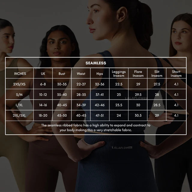 Size Chart for SEAMLESS RACERBACK TOP - NAVY BLUE