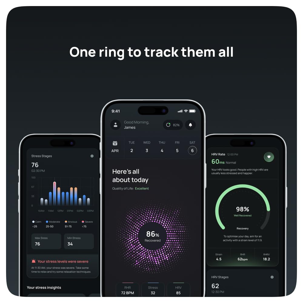 FITTR HART X2 Smart Ring-Gunmetal