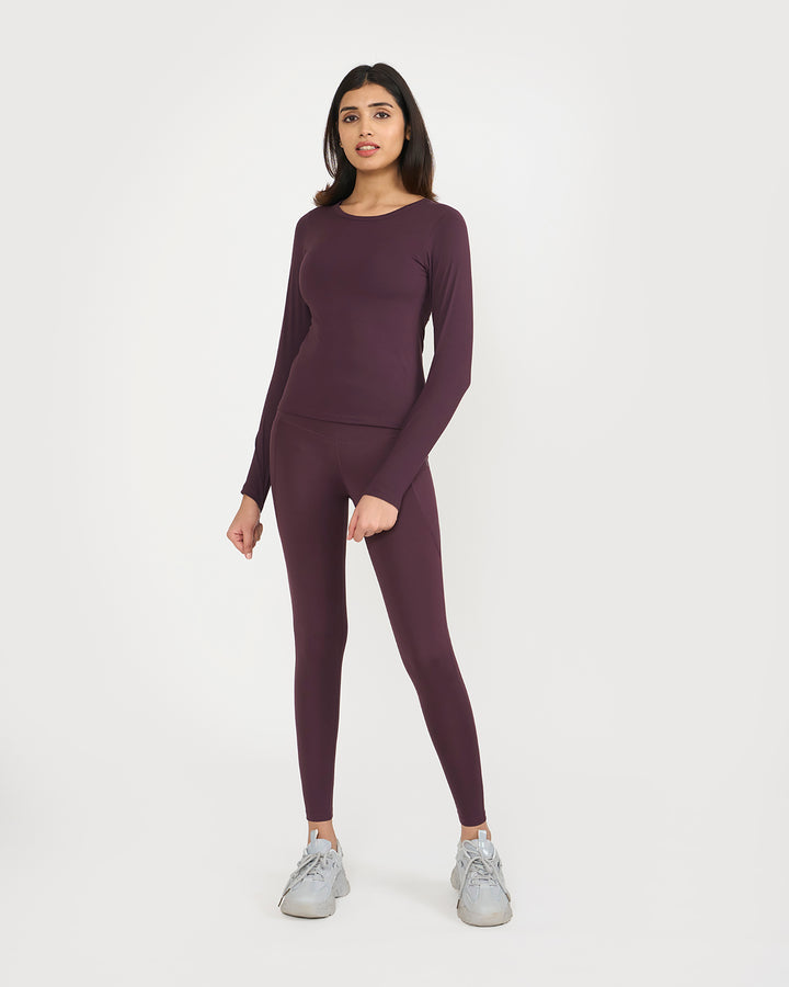 Zen Full Sleeves top with in-built sports bra | Hunnit at Broadway
