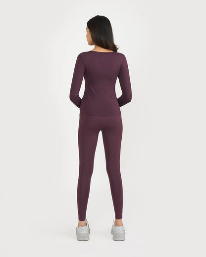 Zen Full Sleeves top with in-built sports bra | Hunnit at Broadway