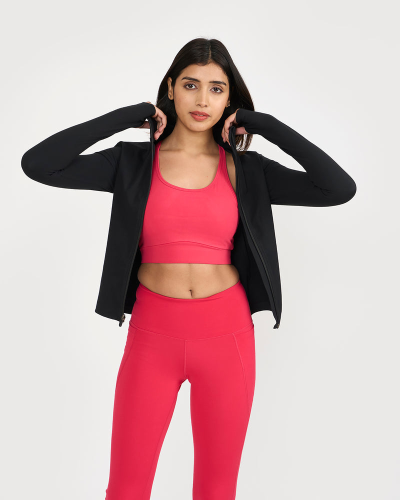 Zen Full Zipper Sculpting Jacket | Hunnit at Broadway