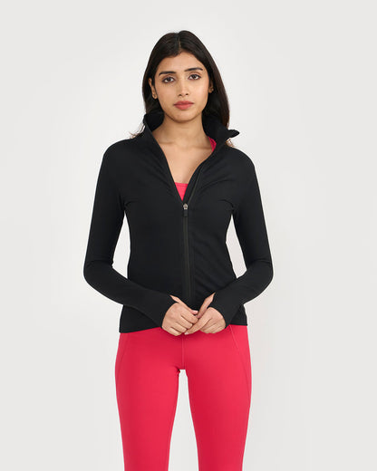 Zen Full Zipper Sculpting Jacket | Hunnit at Broadway
