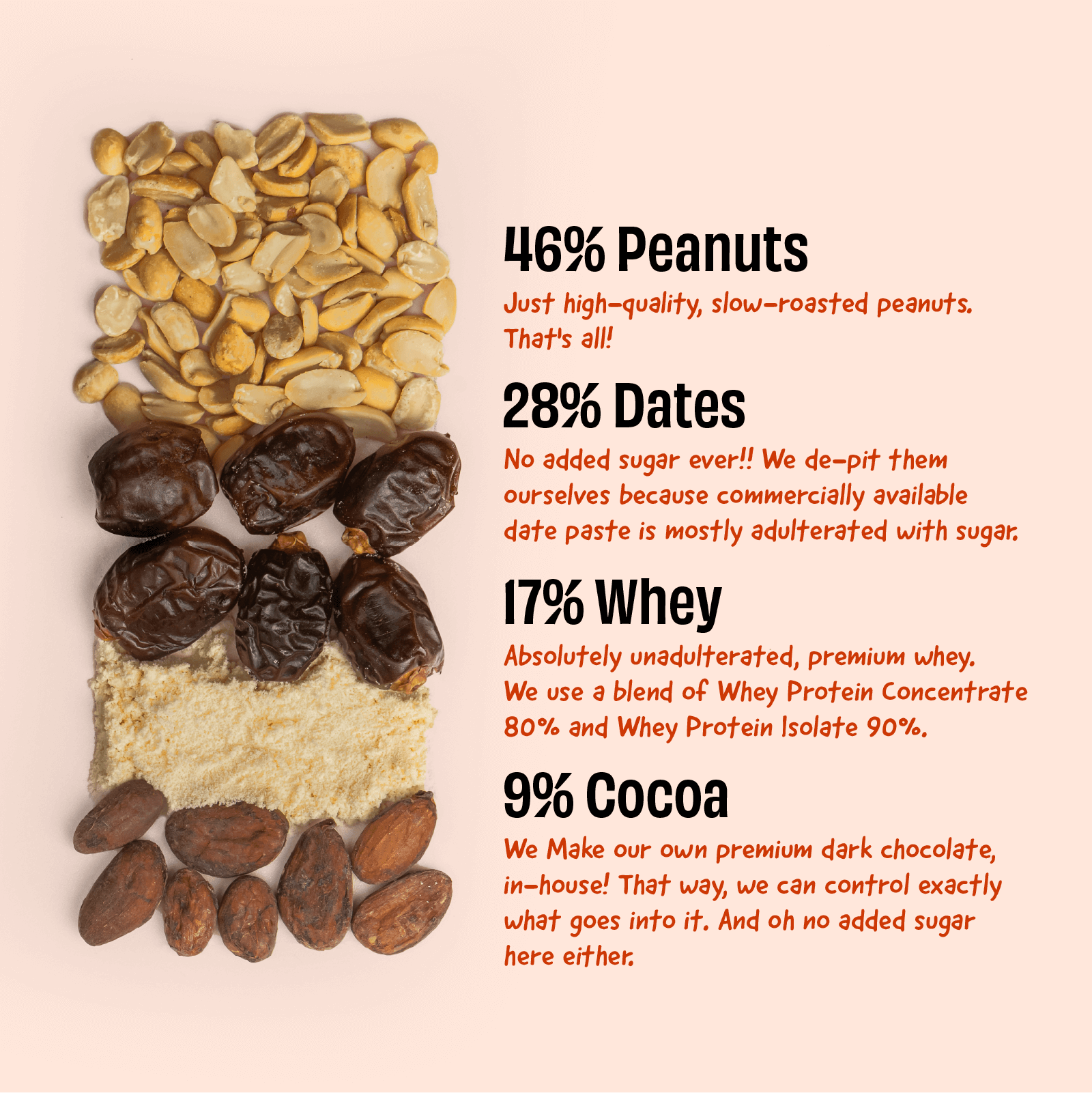 The Whole Truth Peanut Cocoa Pro Bar (CPBP) - 67gms | The Whole Truth Foods at Broadway