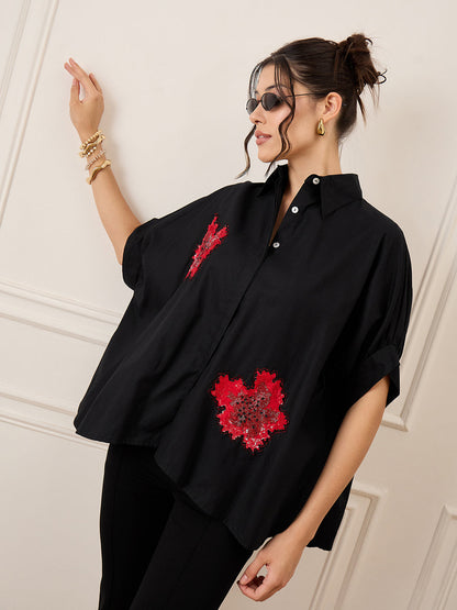 Antifit Embellished Pure Cotton Shirt