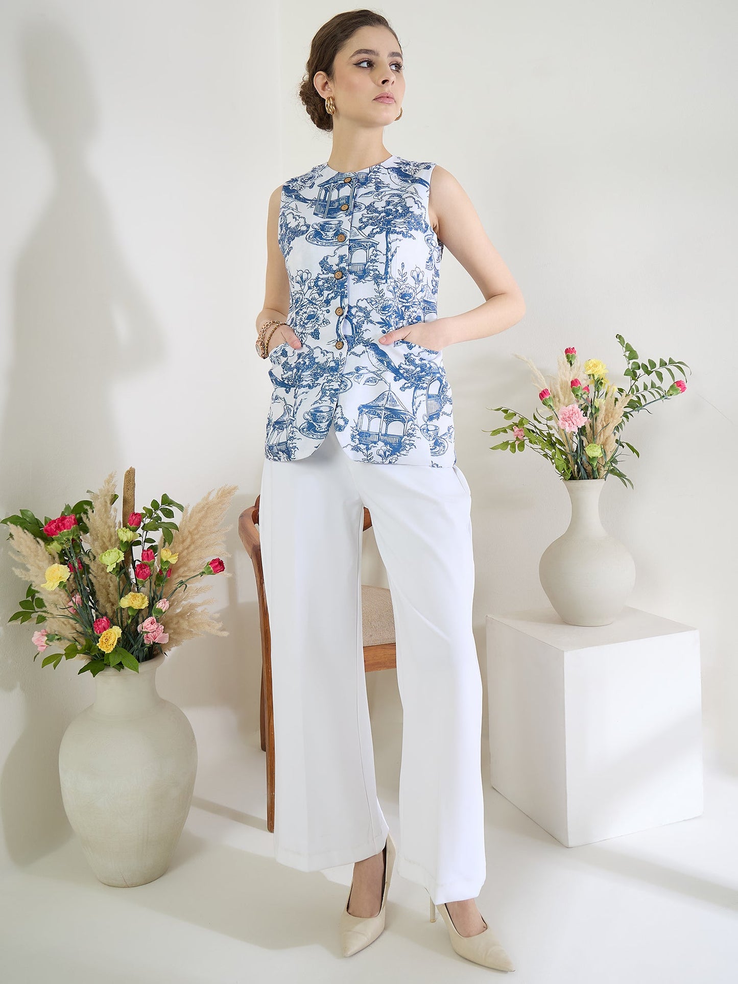 Pure Linen Tailored Waistcoat
