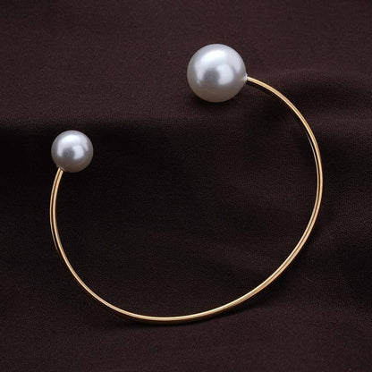 Pearl Cuff Bangle Bracelet