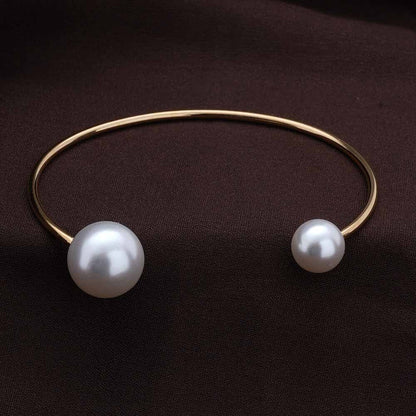 Pearl Cuff Bangle Bracelet