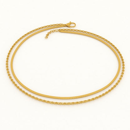 Two Layered Solid Cable Anklet