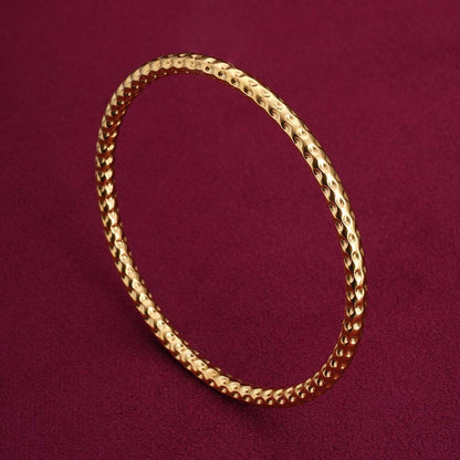 Gold Plated Circle Hammered Bracelet
