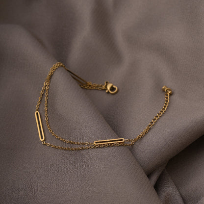 Bar Layered Chain Bracelet