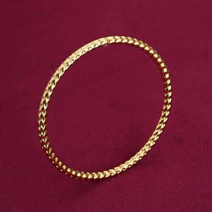 Gold Plated Circle Hammered Bracelet
