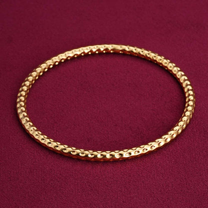 Gold Plated Circle Hammered Bracelet
