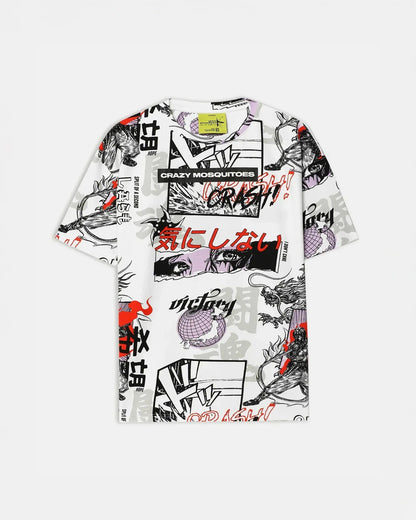 Mosquito Embroidered Terry Free Size Tee in White