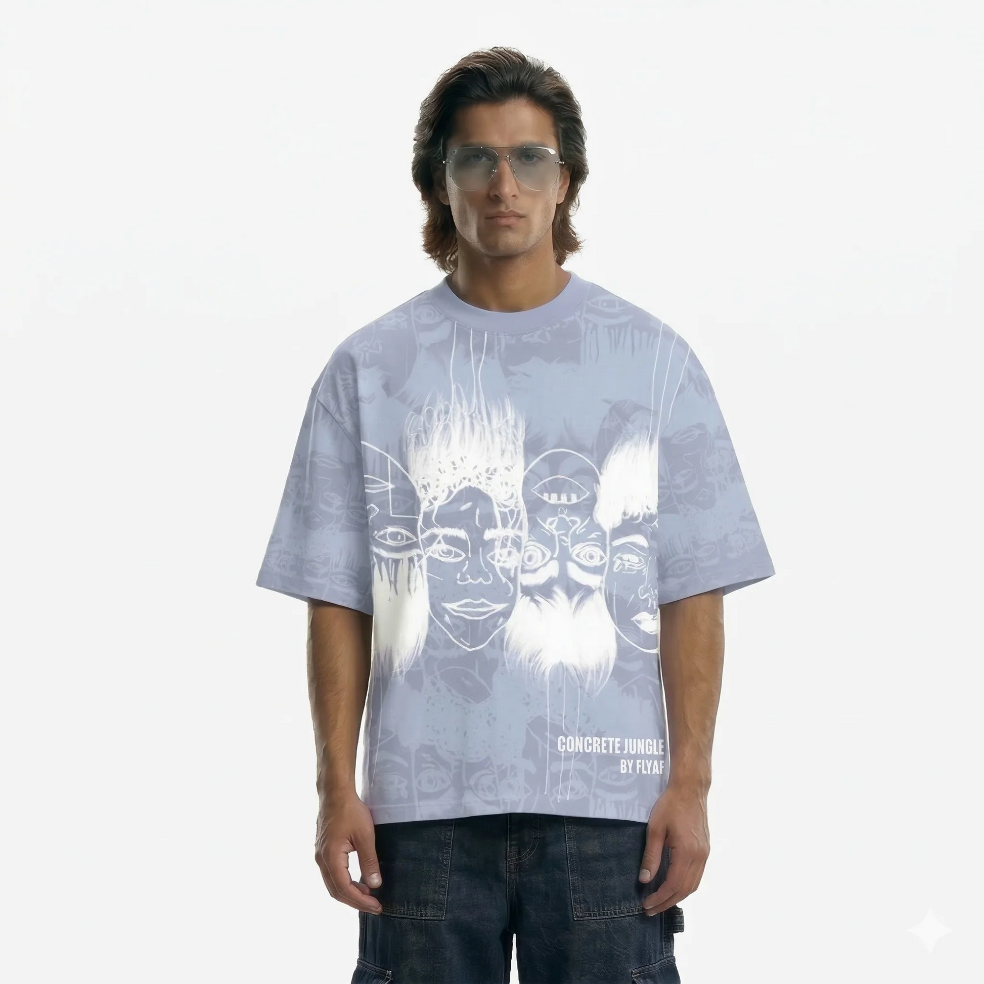 STATIC JUNGLE TEE BLUE | FLYAF at Broadway