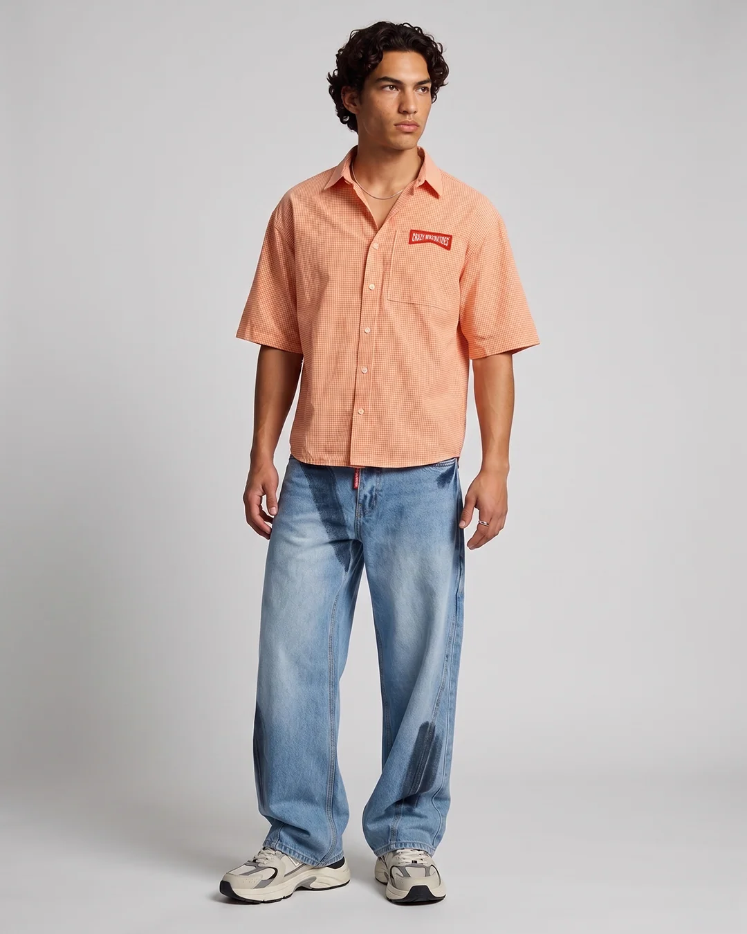 Orange Micro Check