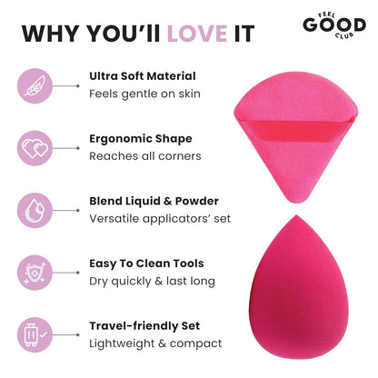 Feel Good Club Bake & Set Pizza Puff - Face Makeup Powder Applicator Blender Beauty Sponge (1 Pc)
