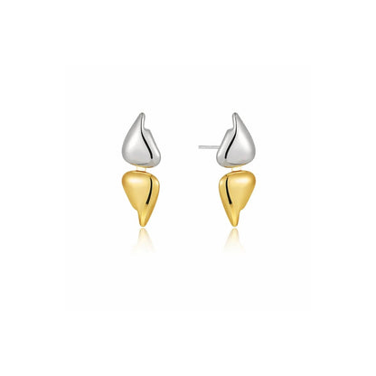 Inaya Two Toned Abstract Fluid Drop Earrings, Aura