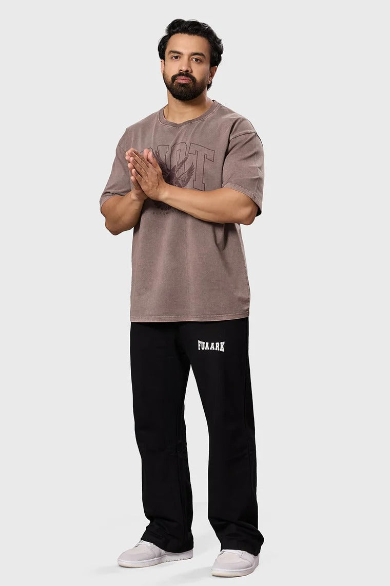 Shadow Washed Oversized T-Shirt Brown | Fuaark at Broadway