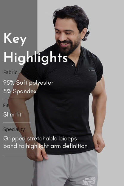 Wave Polo T-Shirt Black | Fuaark at Broadway