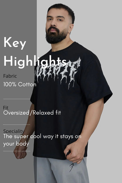 Levitate Oversized T-Shirt Black | Fuaark at Broadway