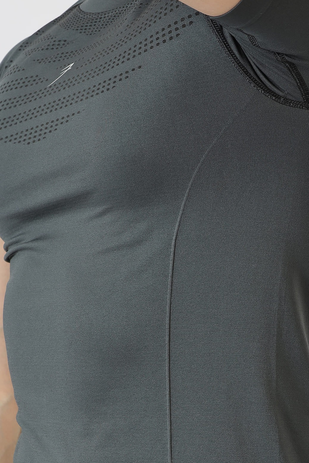 Power Seamless T-shirt Grey/Logo | Fuaark at Broadway