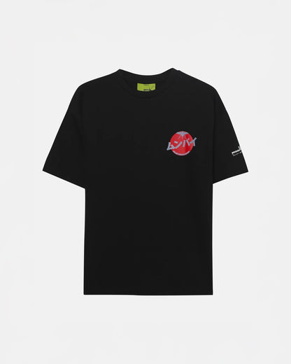 Mumbai Terry Drop Shoulder T-Shirt in Black