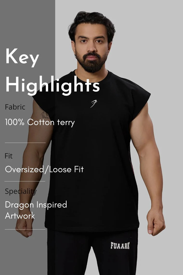 Dragon Capsleeves Tank Black | Fuaark at Broadway