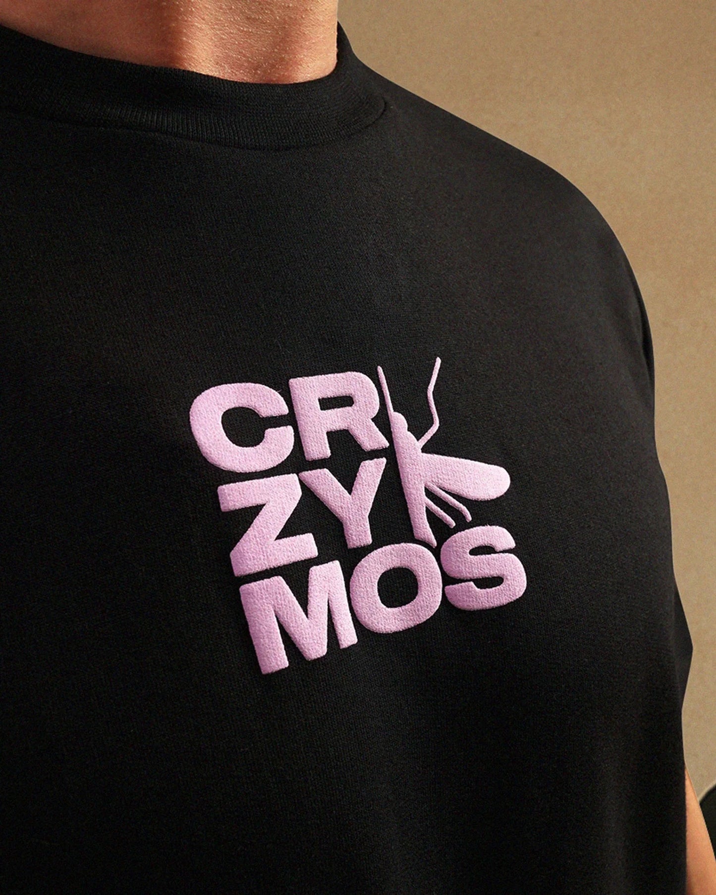 David full print Drop Shoulder Crew Neck T-Shirt | Crazy Mosquitoes at Broadway