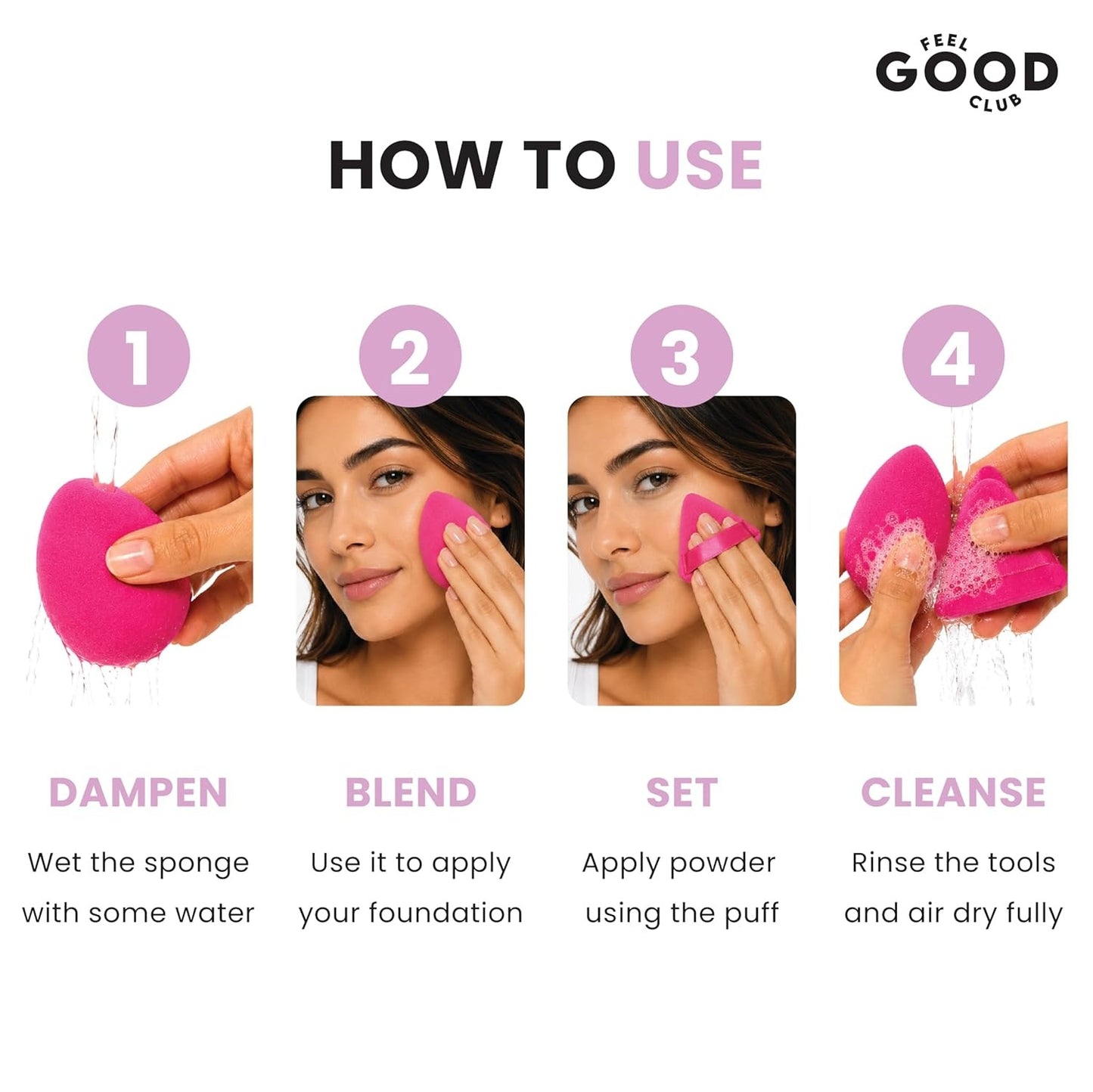 Feel Good Club Bake & Set Pizza Puff - Face Makeup Powder Applicator Blender Beauty Sponge (1 Pc)