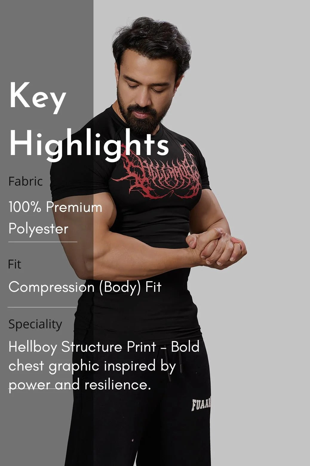 Hellborn Compression T-Shirt Black/Red | Fuaark at Broadway