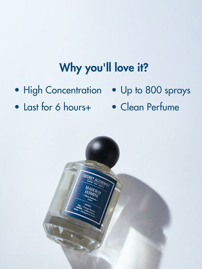 Secret Alchemist Madurai Jasmine Clean Perfume, Long Lasting, Floral with Jasmine & Orange Blossom | Secret Alchemist at Broadway