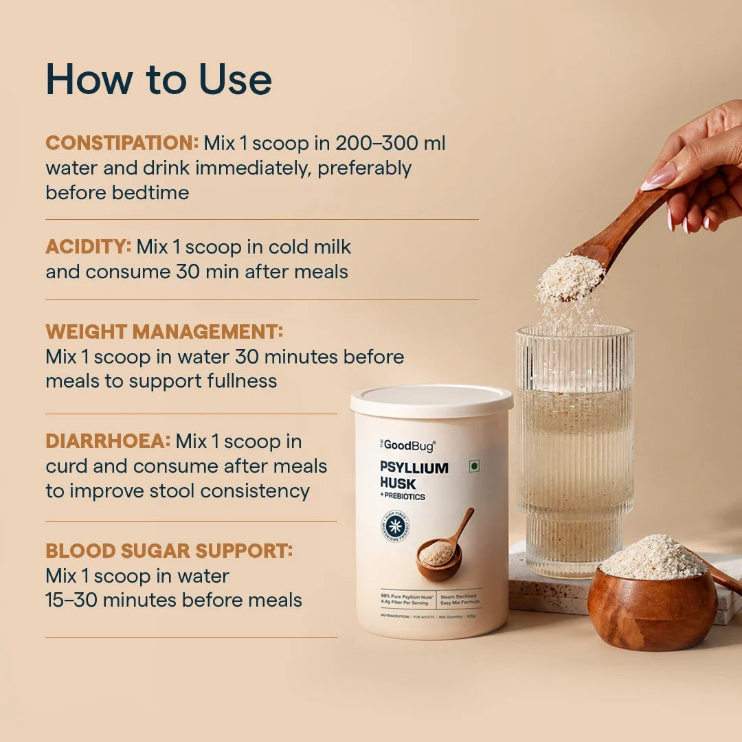 The Good Bug Psyllium Husk Powder with Prebiotics