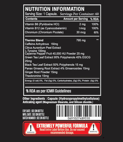 One Science Nutrition (OSN) Skull Fire Top Level Fat Burner 60cap (94gm) | One Science Nutrition at Broadway