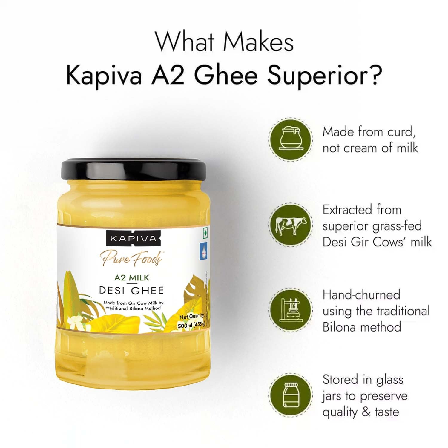 Kapiva A2 Desi Ghee 500 Ml | Kapiva at Broadway
