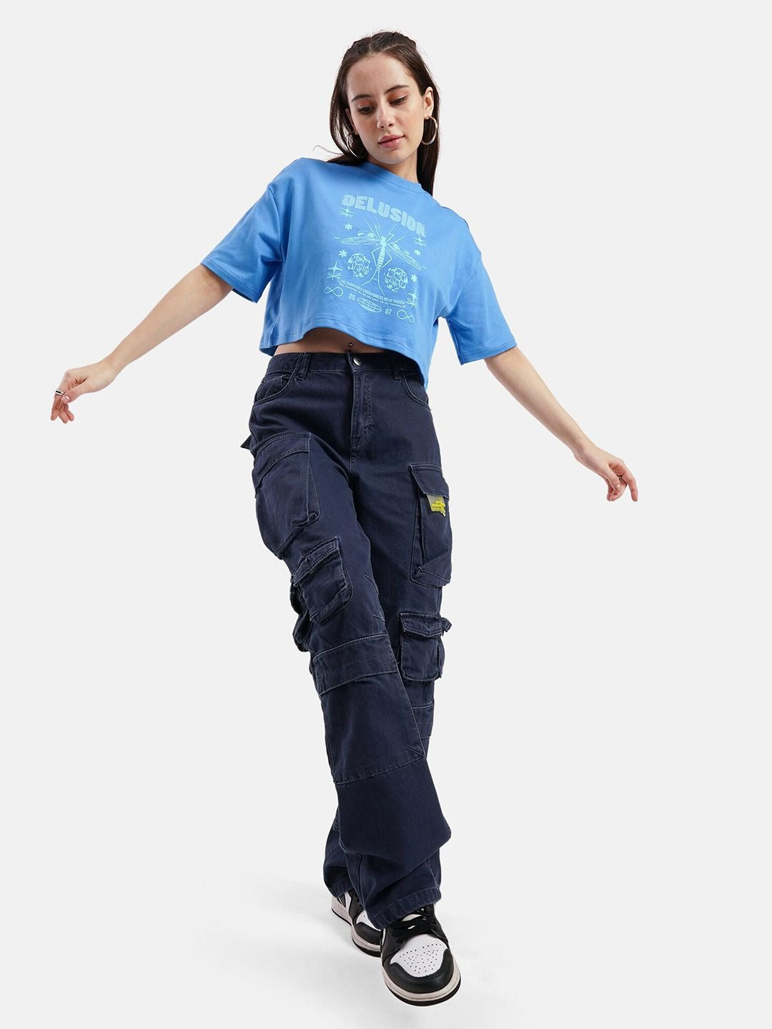 Delusion Front Full Print drop shoulder oversized T shirt | Crazy Mosquitoes at Broadway