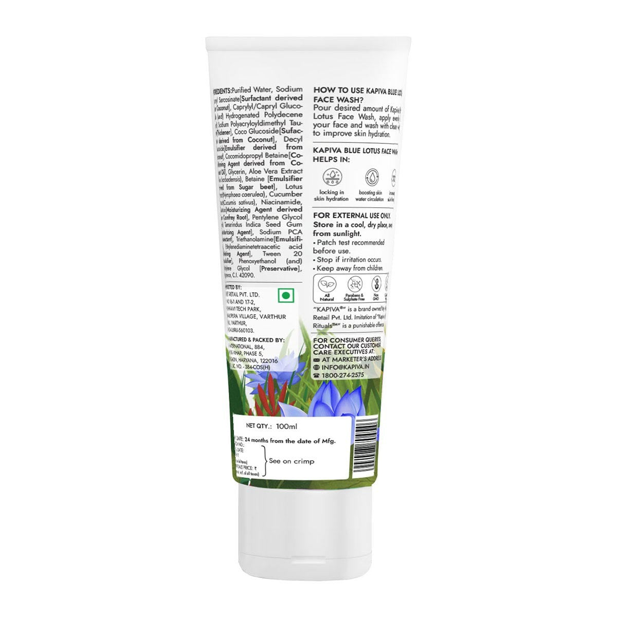 Kapiva Skin Rituals Blue Lotus Face Wash 100 Ml | Kapiva at Broadway