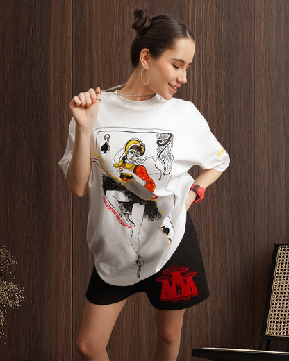 Ballet Queen Drop Shoulder T-Shirt in White