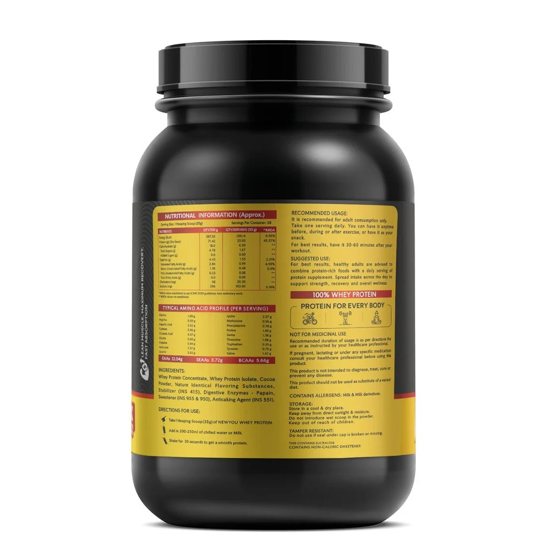 NewYou 100% Whey Protein (Isolate + Concentrate) - Super Chocolate | NewYou Collagen at Broadway