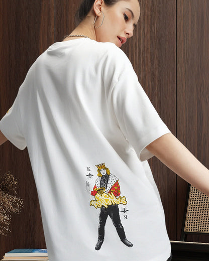 Ballet Queen Drop Shoulder T-Shirt in White