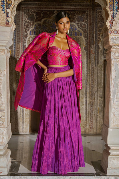 CRUSHED CRINKLE MAXI SKIRT-dual-tone