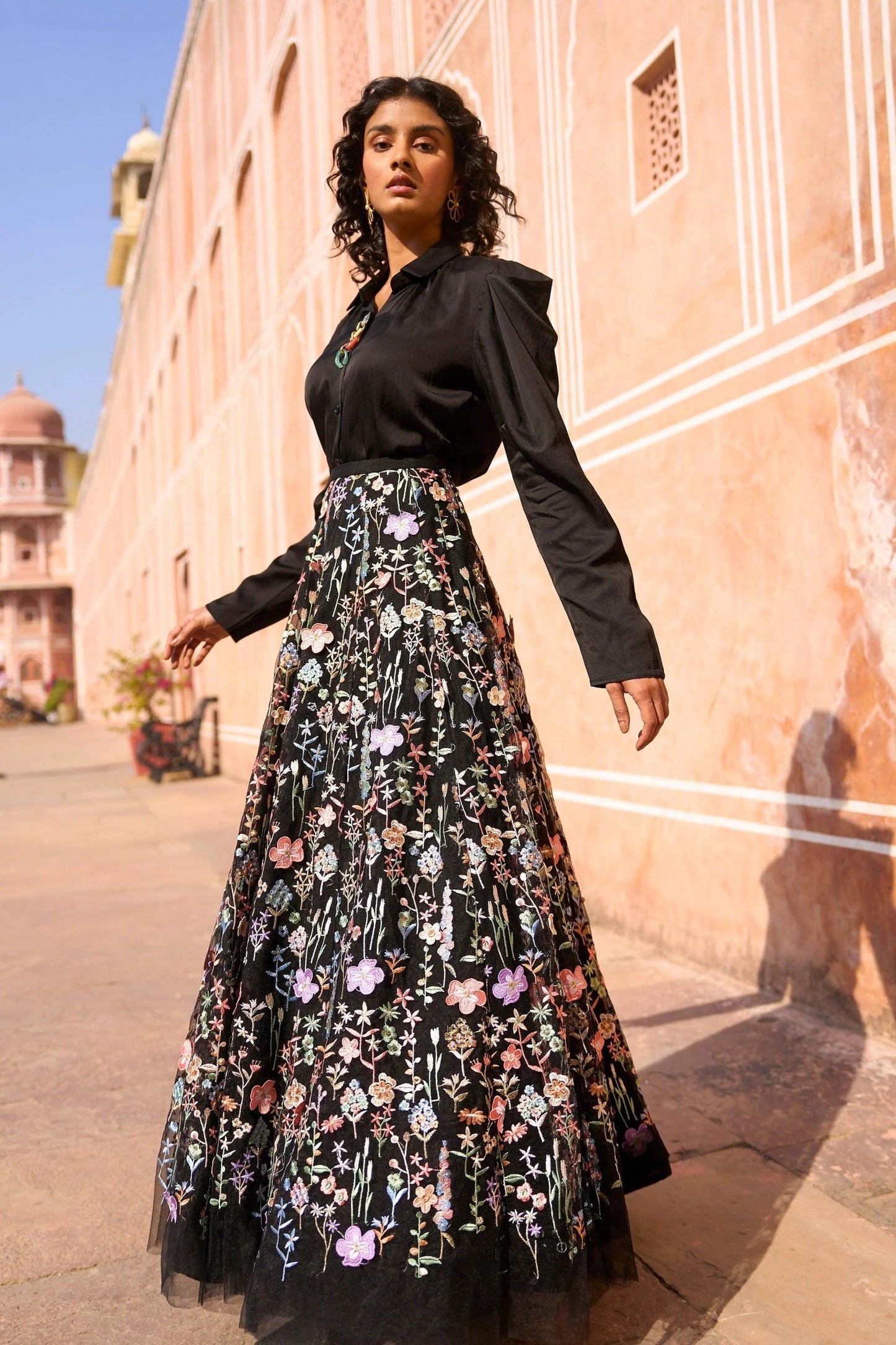 3D FLORAL MAXI SKIRT | Dash and Dot at Broadway