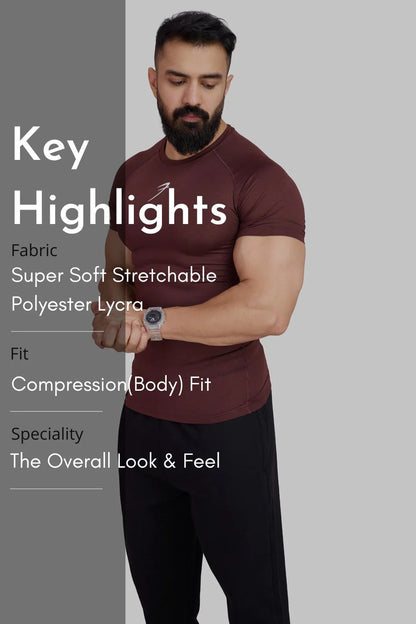 Compression T-shirt Brown | Fuaark at Broadway